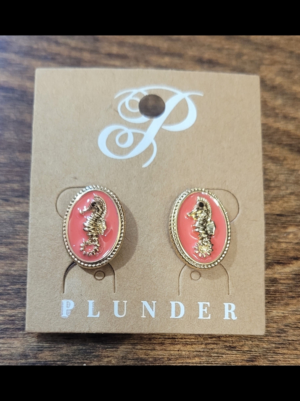 (12) PLUNDER Gold-Tone Seahorse Earrings
